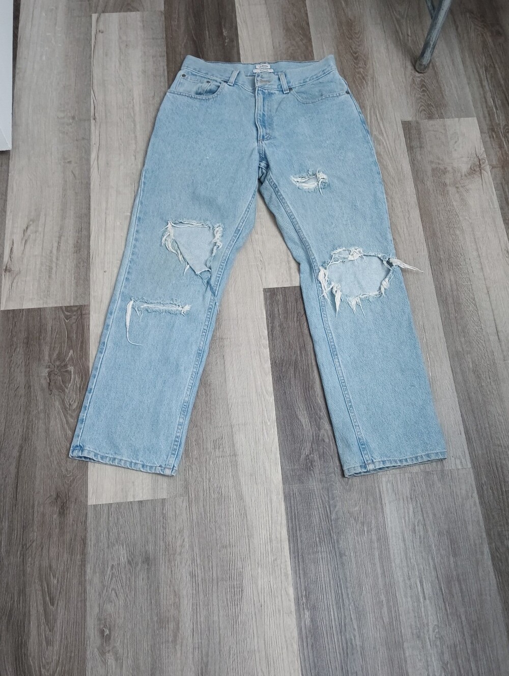 L.L. Bean Light Blue Distressed Relaxed Jeans